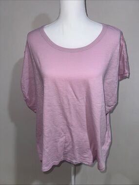 Free People Lavender Short Sleeve Scoop Neck Tee